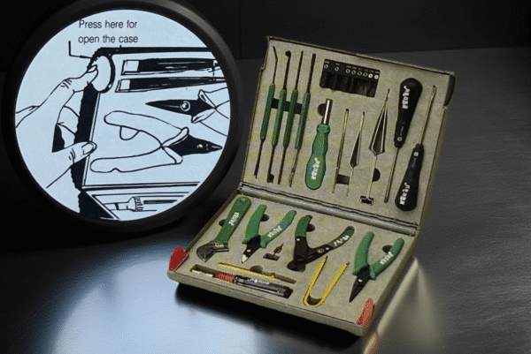 Electronic Computer Repair Toolkit with 20 Tools in Foam Case
