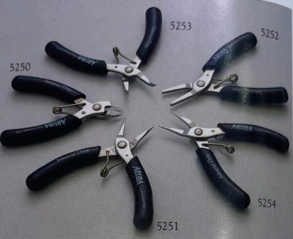 5-piece Micro Stainless Steel Pliers Set for PCB Repair, Jewelry, Model Crafting – Code 5250 to 5254