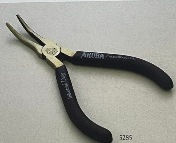 “Mini Bent/Needle Nose Plier 4½″ – Serrated 45° Flat Jaw (Code 5285) for Fine Assembly Work”