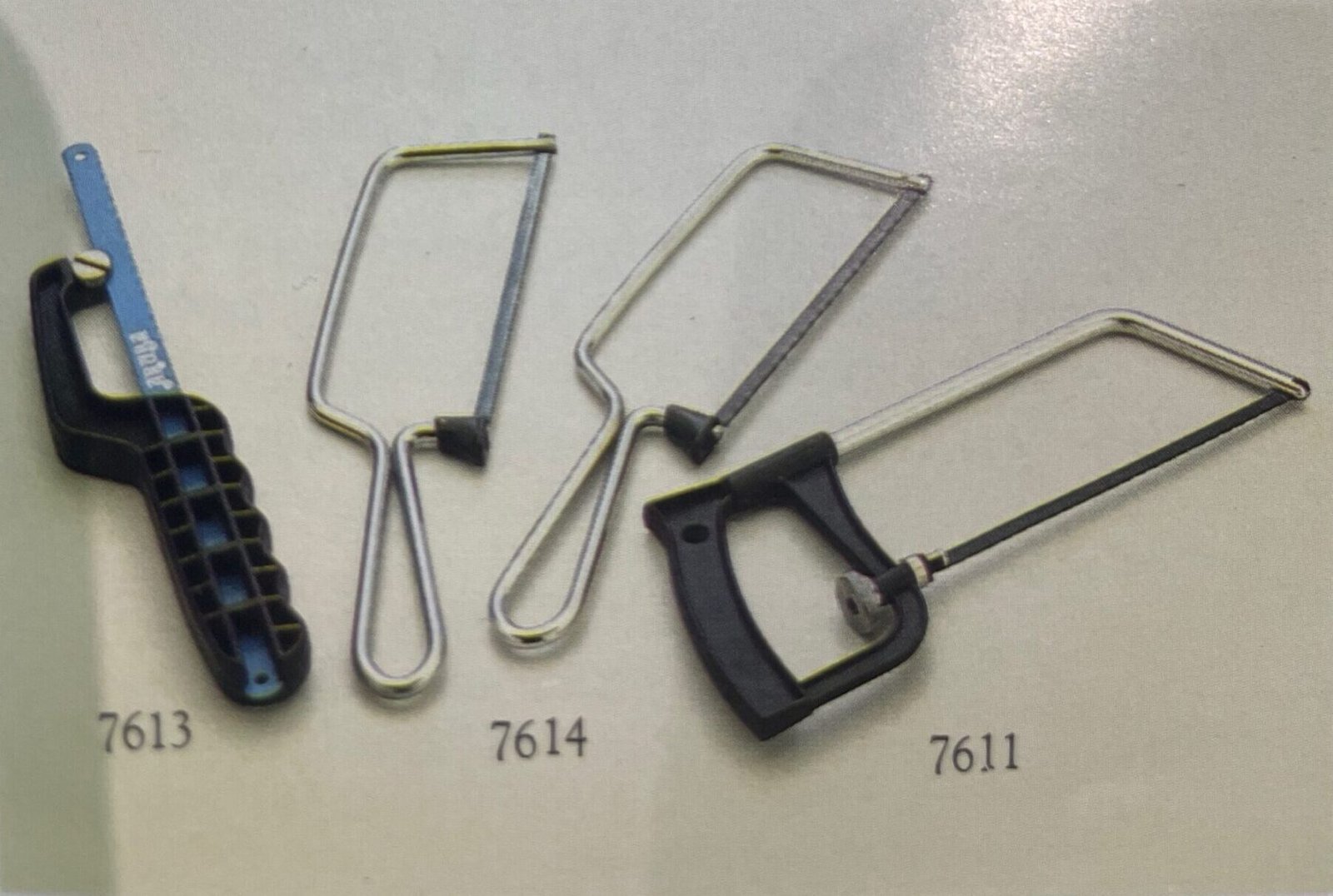 Mini Hacksaw set with different handle types and blade sizes.