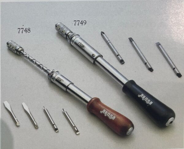 Automatic Ratchet Screwdriver Set with Locking Ring and Round Shank Chrome Vanadium Bits