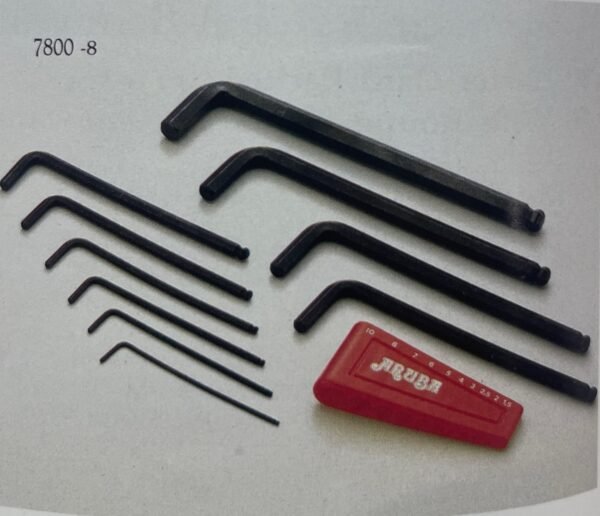 Ball end hex key wrench sets in metric and SAE sizes