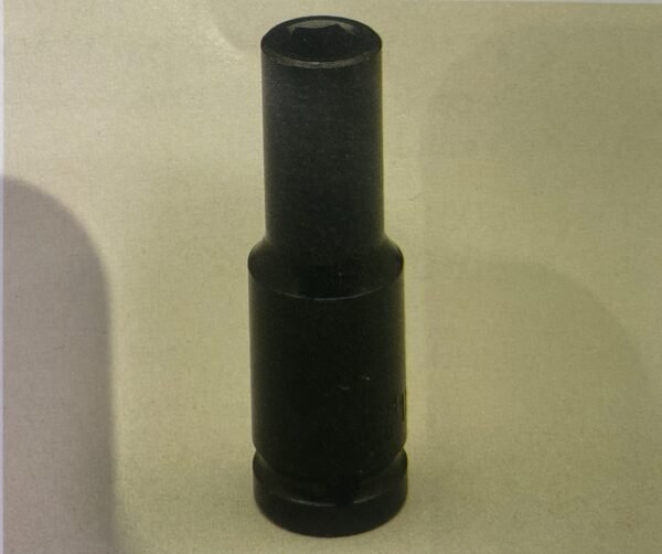 Close-up of 1/2" drive impact socket electro deposition black coating