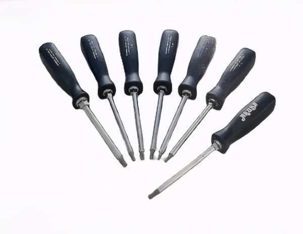 Torque screwdrivers with hex bolster and chrome finish
