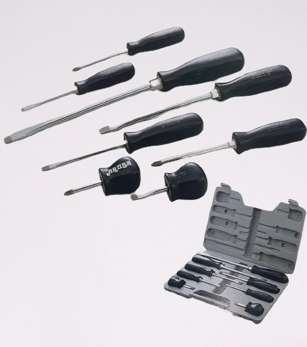 Full set of professional combination screwdrivers in plastic box